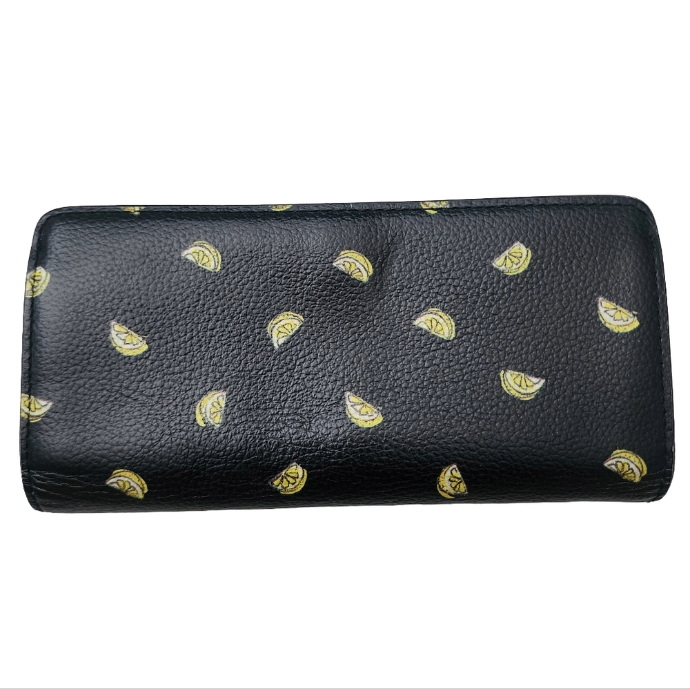 Marc By Marc Jacobs Black Lemon Print Snap Wallet